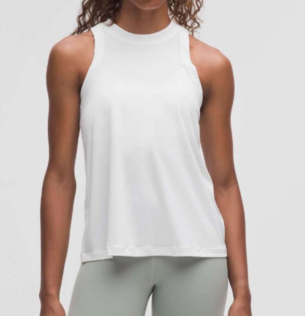 Lululemon Jersey Training High Neck Muscle Tank Top White 4